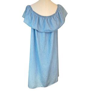 2/$30 Vero Moda Chambray Frill Dress XL 100% Cotton Light Blue
